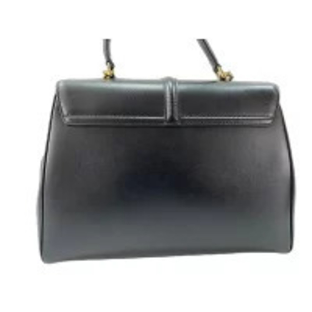 Celine Leather Seize Handbag Black